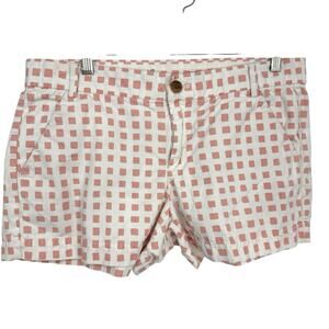 Gap Chino Shorts Women Size 8 Sunkissed Squares Cotton 3.5" Inseam